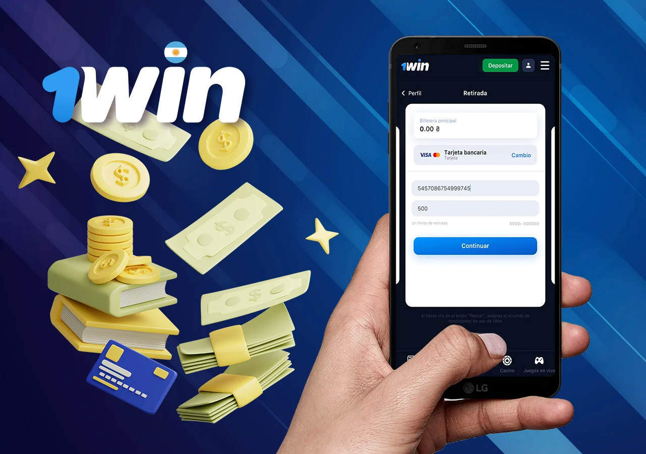 Retirada de fondos en la aplicación 1Win